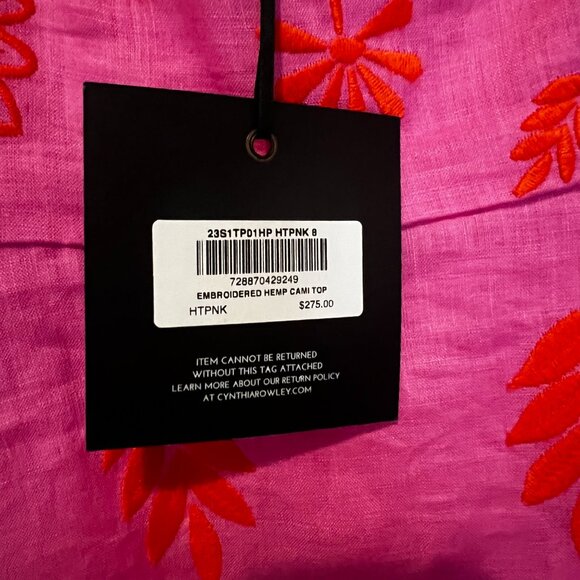 NWT Cynthia Rowley Hot Pink Peplum Top - Picture 5 of 6